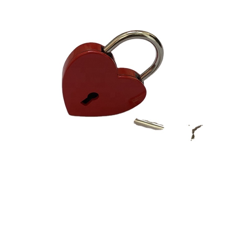 China Hot Sale Love Heart Silvse Padlock with long shackle for Wedding Luggage