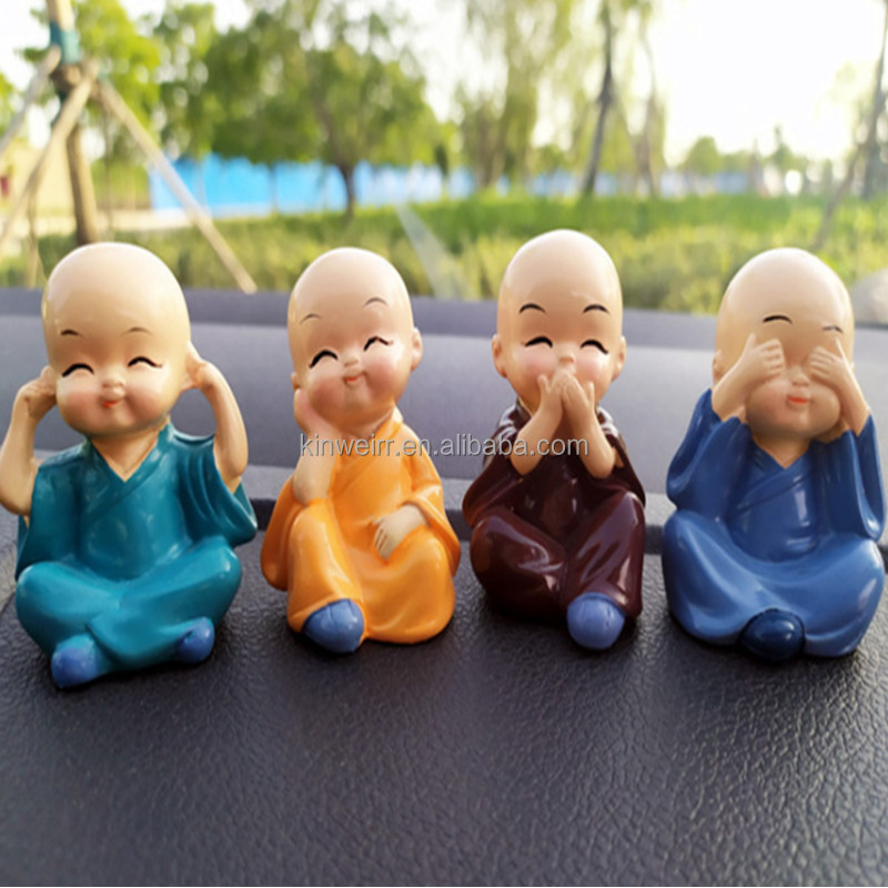 Bestselling New Products 55*40MM Resin Bobble Heads Doll Figure Toy Doll Statue Monk Set