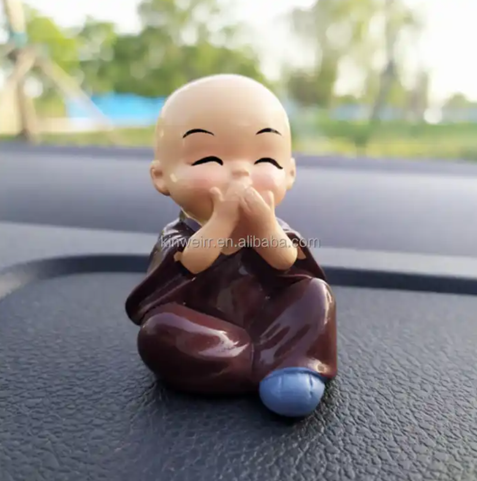 Customizing New Products Bobble Monks Buddha Figure Gift Desk Car Ornaments Resin Bobble Heads Monk Set