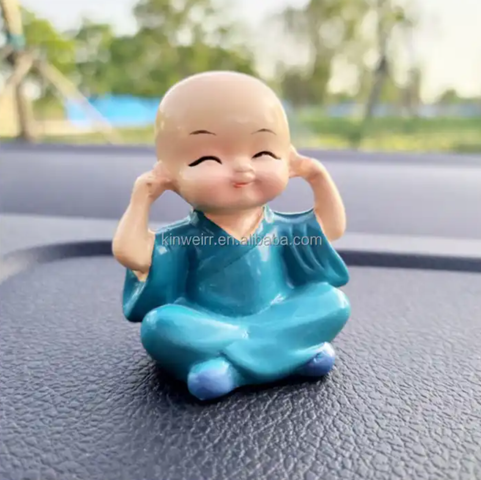 Customizing New Products Bobble Monks Buddha Figure Gift Desk Car Ornaments Resin Bobble Heads Monk Set