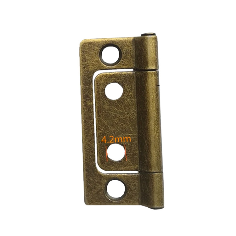 China Factory Custom Metal 2 Inch Wooden Door Mirror Cabinet Flush Hinge Antique Brass Flush Door Hinges