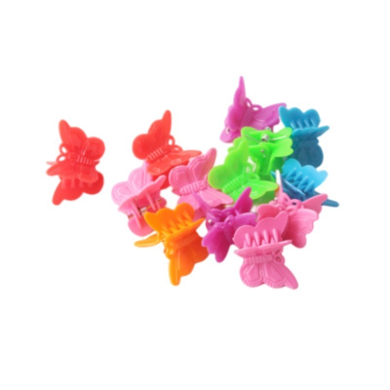 High Quality Wholesale Customized Baby Girls Kids Candy Color Plastic Small Hair Claw Clip Butterfly Matte Hair Claw clip