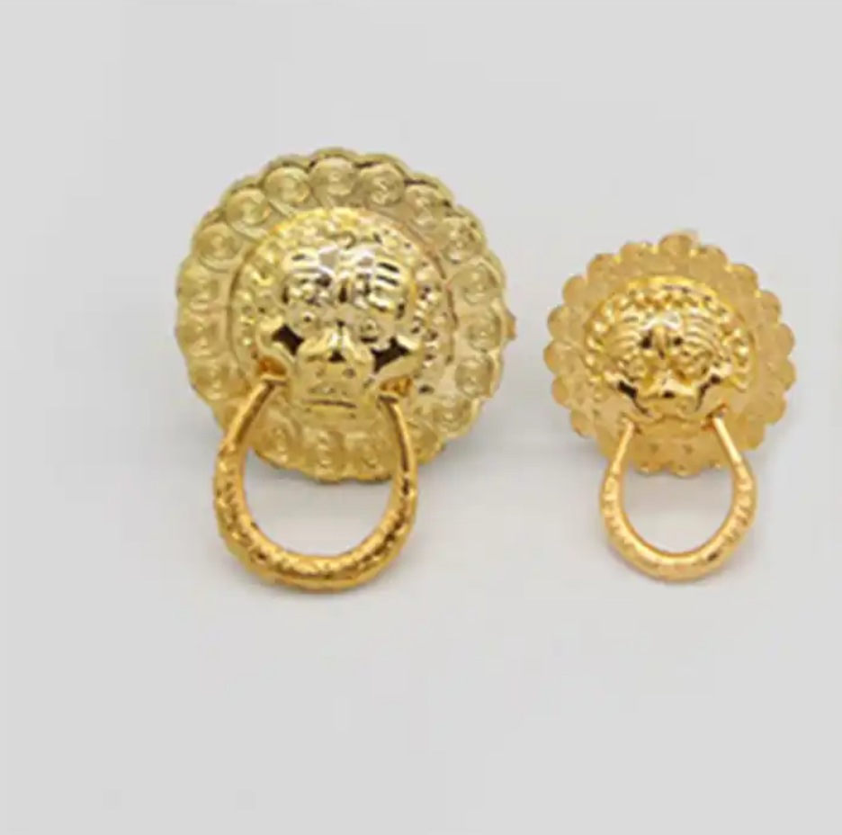 2023 New Design Wholesale Hot Sale Gold Lion Head Pull Cabinet  Handle Knobs  Pull Handle