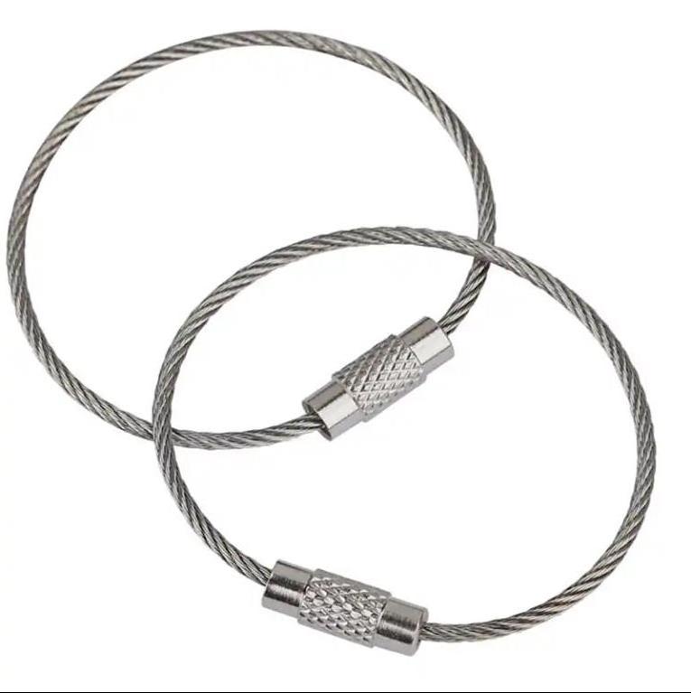 Hot Selling High Quality Products Cable Key Ring Loop Cable Wire Keychain Stainless Steel Wire Ring