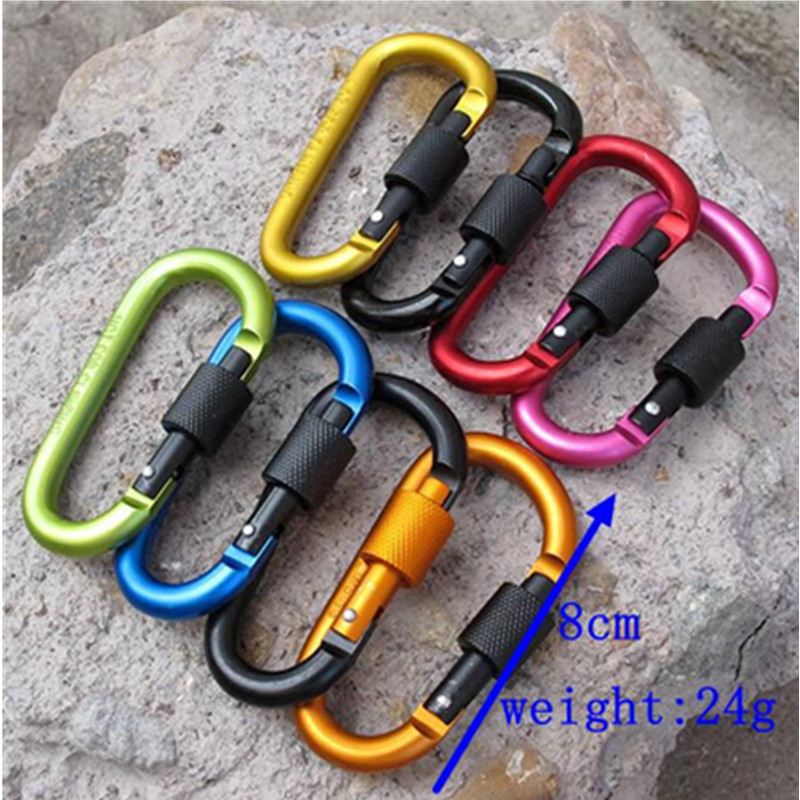 Ailot 25KN Camping Hook Metal Snap Hook Aluminum Custom Outdoor Climbing Carabiner Hooks