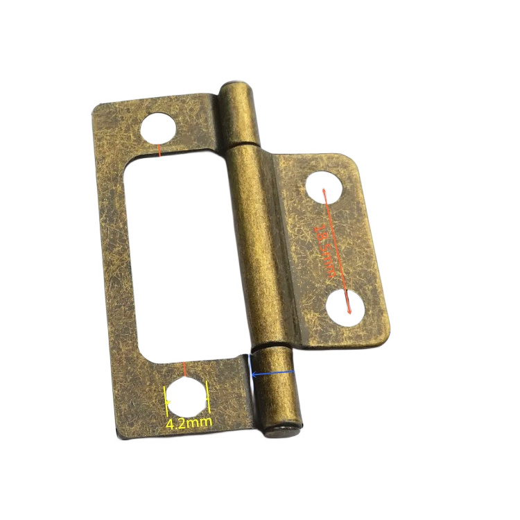 China Factory Custom Metal 2 Inch Wooden Door Mirror Cabinet Flush Hinge Antique Brass Flush Door Hinges