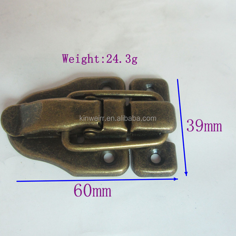 Retro Brassy Style Box Toggle Latch Catch Hasp Lock with Padlock Hole for Jewelry Box