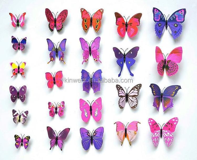 New Design in 2023 Creative 3D Wall Decal Butterfly Plastic Simulation Butterfly Festival Event Decoration Butterfly