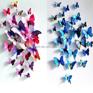 New Design in 2023 Creative 3D Wall Decal Butterfly Plastic Simulation Butterfly Festival Event Decoration Butterfly