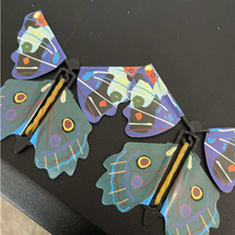 Magic Flying Butterfly Toy Rubber Band Powered Wind up Butterfly for Surprise Gift