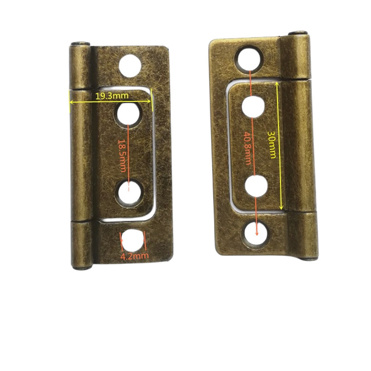 China Factory Custom Metal 2 Inch Wooden Door Mirror Cabinet Flush Hinge Antique Brass Flush Door Hinges