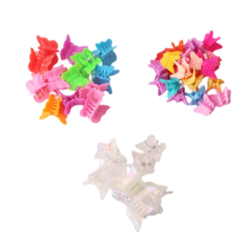 High Quality Wholesale Customized Baby Girls Kids Candy Color Plastic Small Hair Claw Clip Butterfly Matte Hair Claw clip