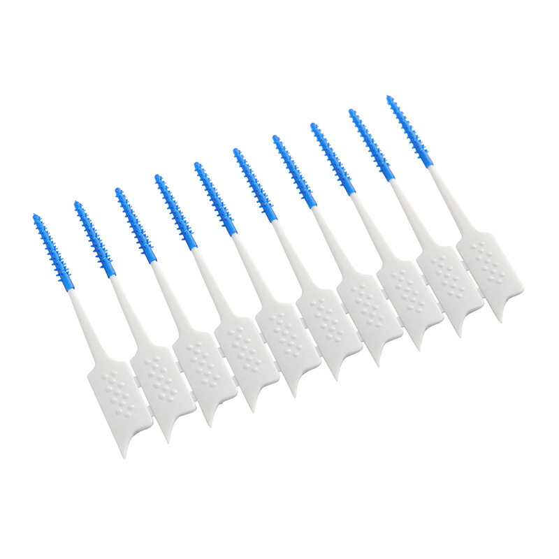 Portable Stock Supply 48*6mm  Rubber Interdental Bristles Gum Massage Toothpicks Interdental Brushes