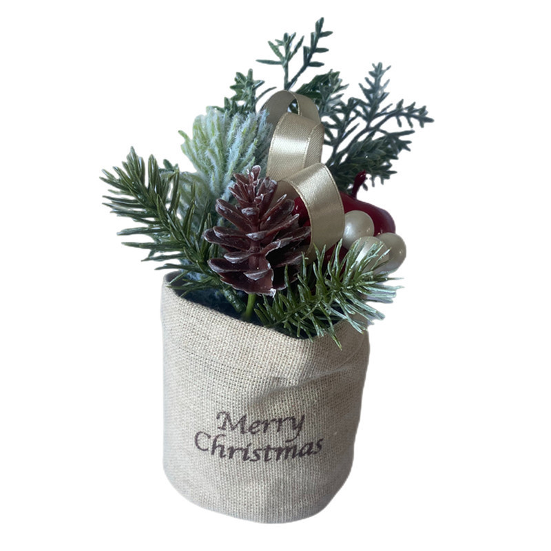 Explorative New Product Desktop Decoration Small wooden snowflake pine tree mini Christmas tree Christmas decorations