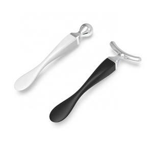 Beauty Tools Eye Cream Spatula Long T shaped Facial Massage Spoon Black Mini Silicone Cosmetics Spatula