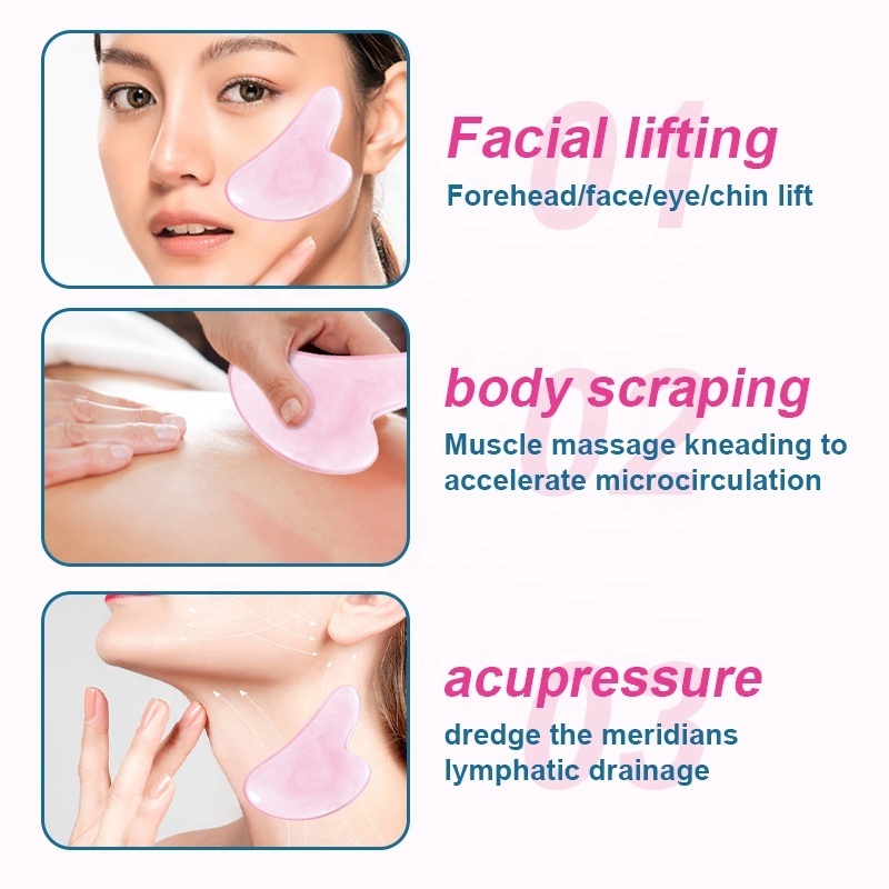 Chipe Price Rose Quartz Real Jade Gua Sha Crystal Face Roller Massage Guasha Stone Face Roller Massager