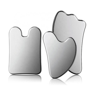 Customized Logo Hand-held Medical Grade Massage Therapy Gua sha Scraping Facial Tool Stainless Steel Gua Sha Board