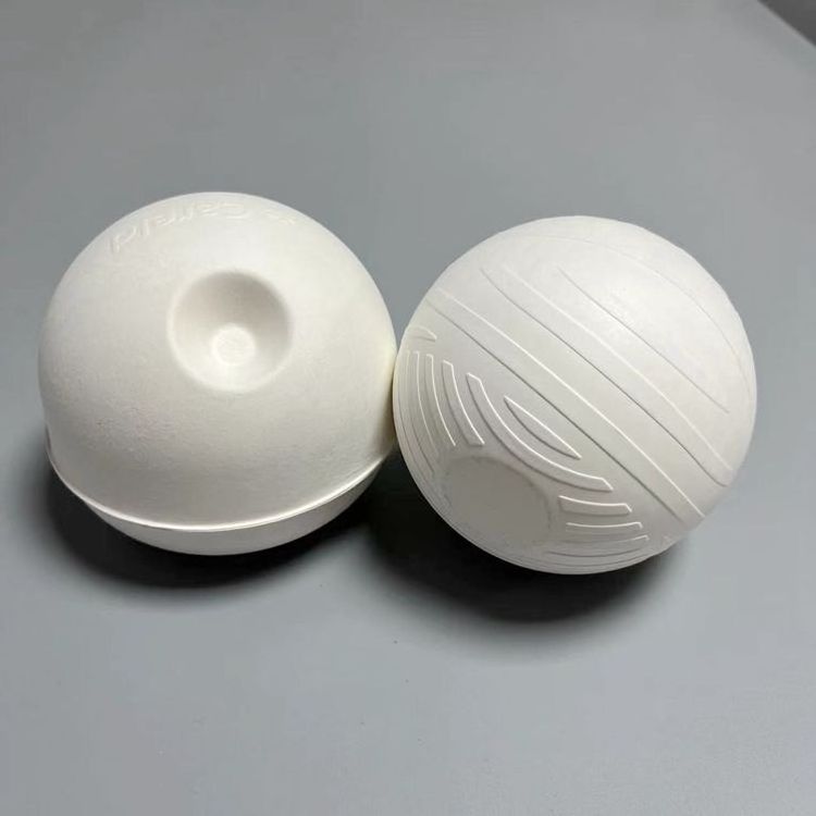 custom biodegradable molded pulp box for sock packaging, oval shape box, ball shape box