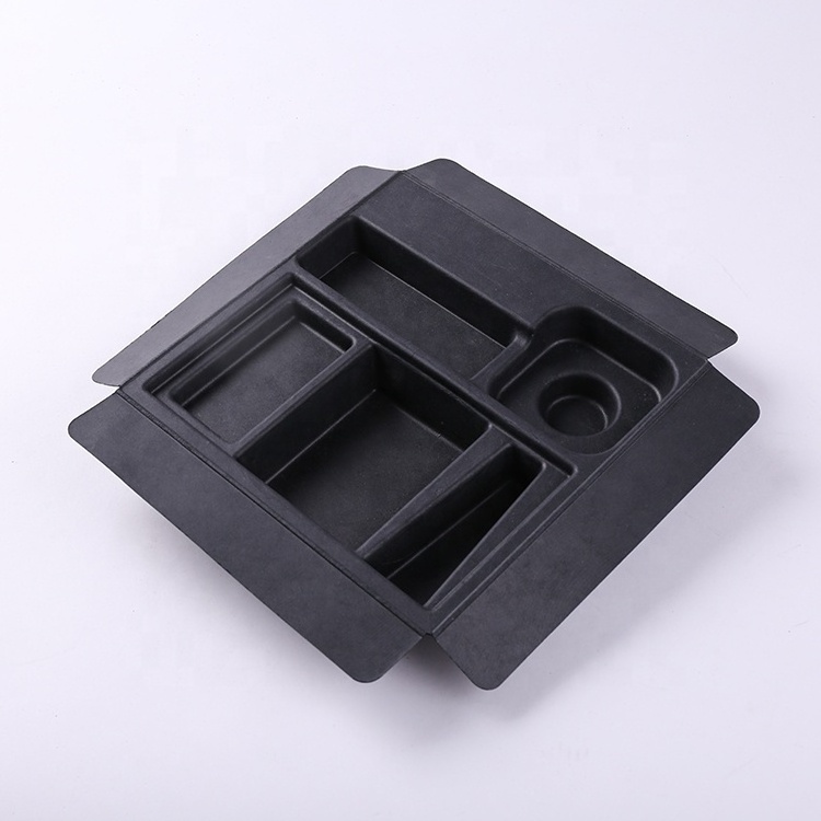 Sustainable custom paper pulp molded insert for box packaging