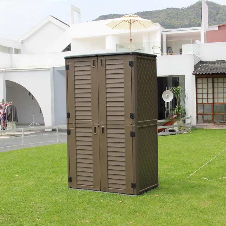 Waterproof Plastic Outdoor Garden Balcony Flatpack Horizontal Storage Box Container Sheds Storage