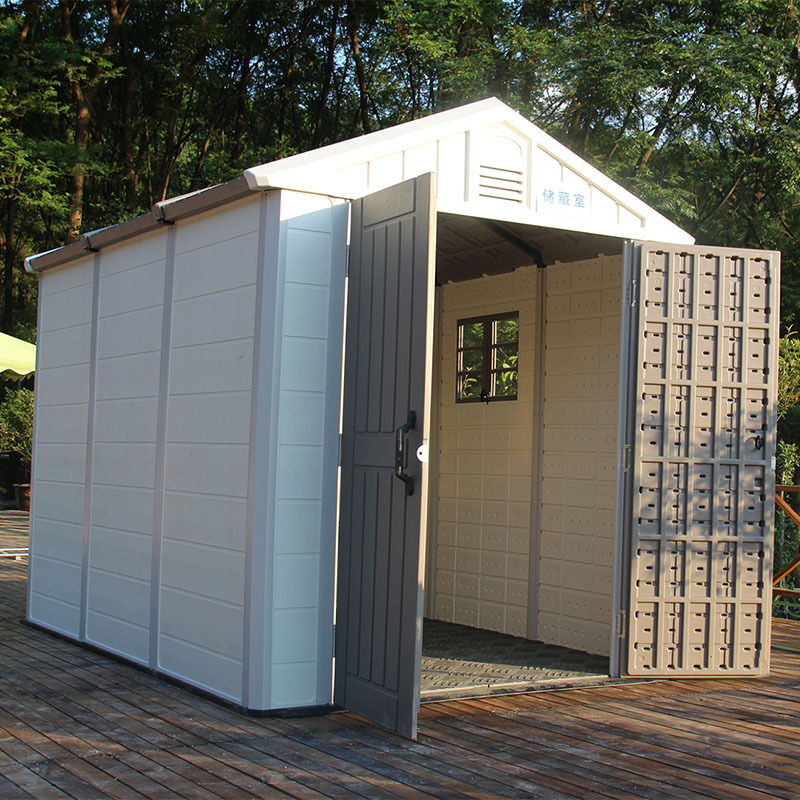 Kinying Plastic Outdoor Cabin HDPE Prefab Bolt Container House Patio Garden Storage Shed with Floor