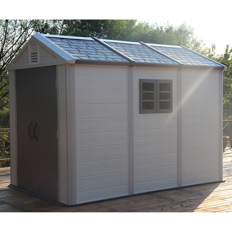 Kinying Plastic Outdoor Cabin HDPE Prefab Bolt Container House Patio Garden Storage Shed with Floor