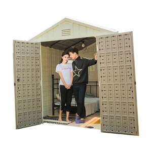 Kinying Plastic Outdoor Cabin HDPE Prefab Bolt Container House Patio Garden Storage Shed with Floor