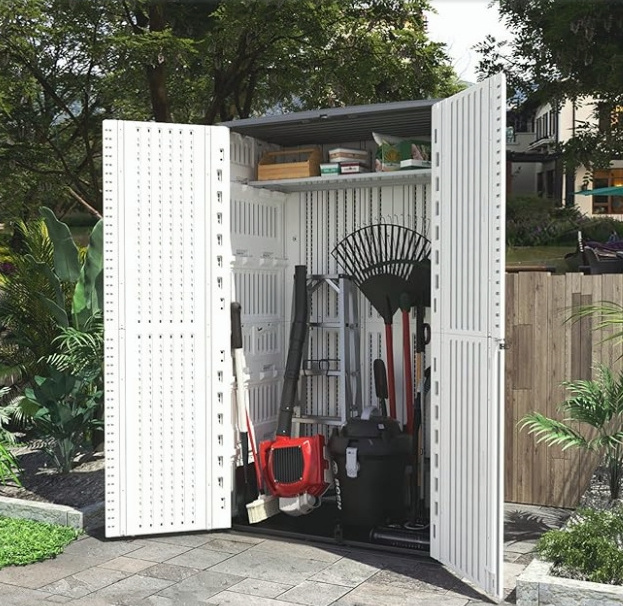 Heavy Duty Garage Tools Broom Storage Cabinet With Shelves And Doors