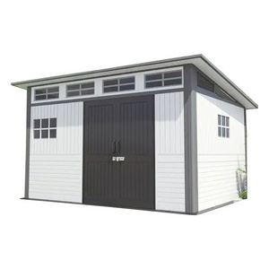 kinying Brand Single Sloped Roof Pent Shed Modern Garden Workshop Shed Luxurious Plastic Prefab Cabin Garden Storage