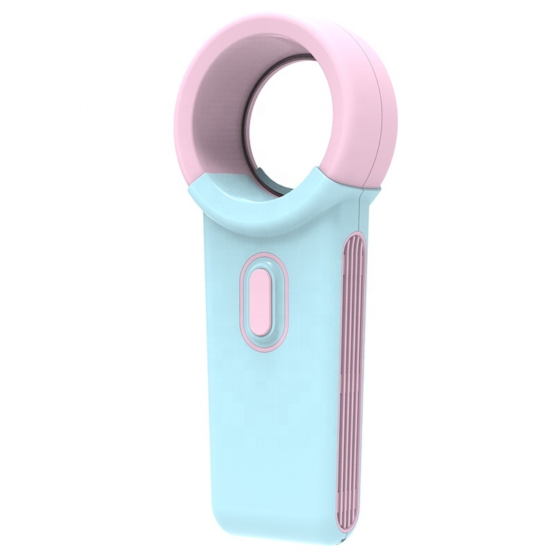 2022 USB Rechargeable Portable Bladeless Fan Handheld Mini Cooler No Leaf Handy With 3 Fan Speed Level Mini Desktop Fan