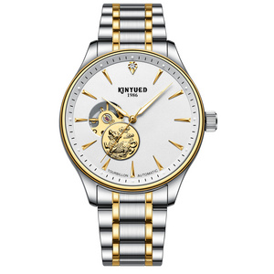 2023 High quality stainless steel band white dial from KINYUED factory watches for men Montres pour hommes