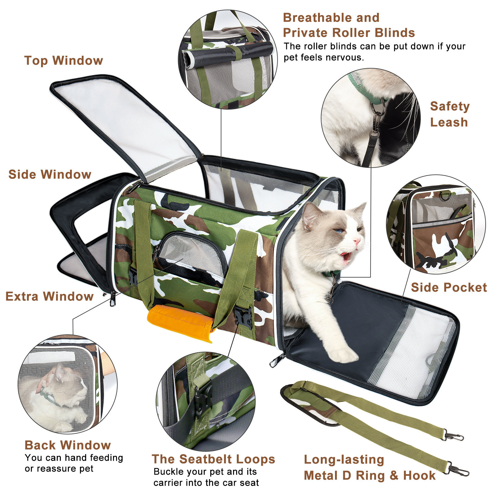 Manufacturer OEM Detachable Portable Soft-sided Airline Approved Dog Cat Pet Carrier with Wheels