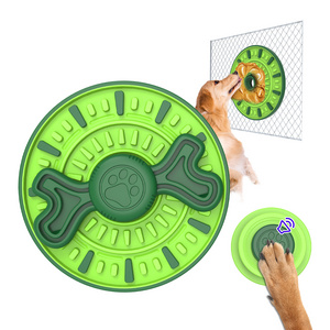 KINYU 2024 New Design Eco-Friendly Cage Licking Pad For Pet Dog Cat Interactive Puzzle Game Squeaky Spin Food Slow Feeder