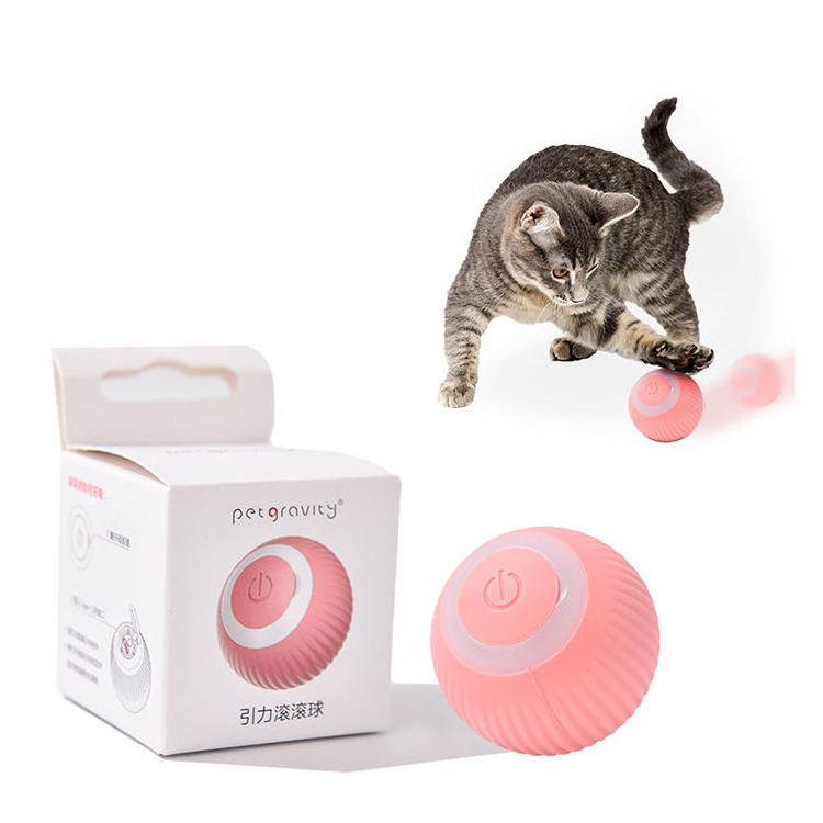 Electric Cat Toy Ball Automatic Rolling Ball Interactive Intelligent Cat Toy with USB Recharge For Cats