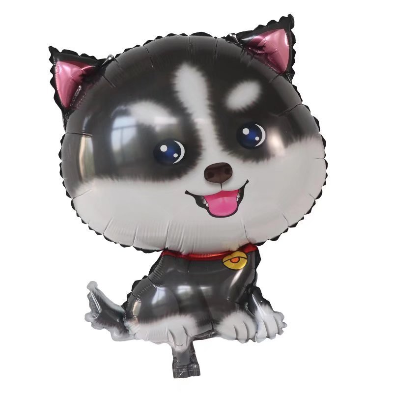 2022 New Design Husky dog foil inflatable balloon for kids boy birthday baby shower party decoration