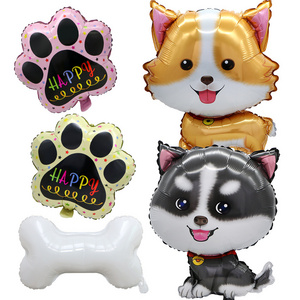 2022 New Design Husky dog foil inflatable balloon for kids boy birthday baby shower party decoration