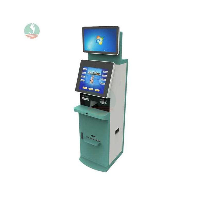 Dual screen payment information checking machine museum kiosk bank business hall used kiosk for sale