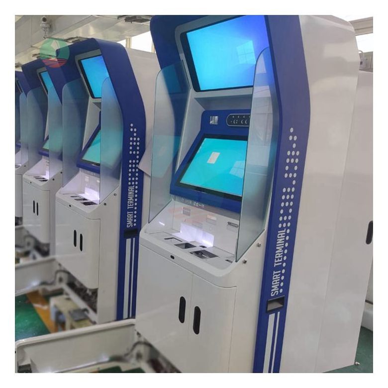 Dual screen payment information checking machine museum kiosk bank business hall used kiosk for sale