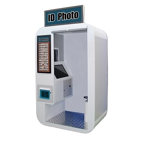 free standing photo booth self service touch screen photo kiosk