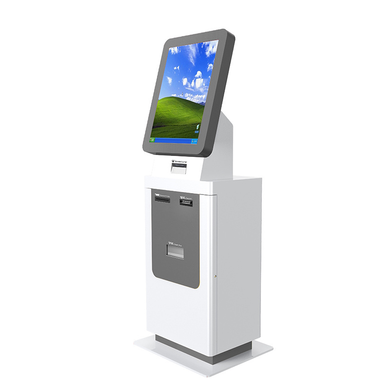 Parking self service touch screen payment kiosk ticket vending machine with cash acceptor and printer