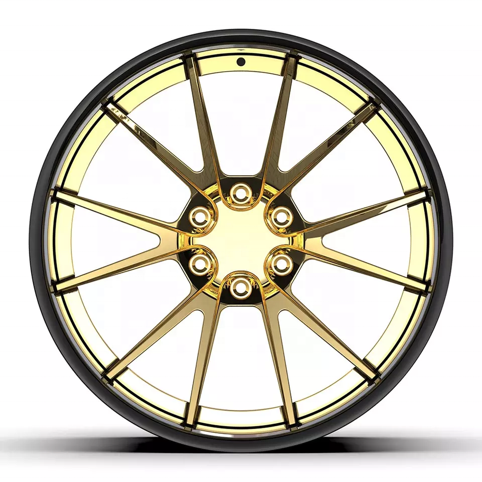 Kipardo full customized gold chrome 17-24inch deep concave 2 piece 3 piece custom forged aluminum wheels rims