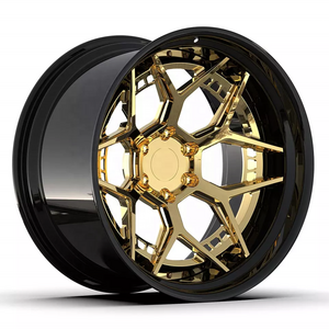 Kipardo full customized gold chrome 17-24inch deep concave 2 piece 3 piece custom forged aluminum wheels rims