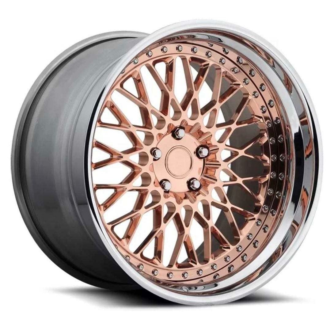 Custom forged wheel 18 19 20 21 22 inch 5x112 5x120 5x114.3 5x127 rose gold and chrome rims