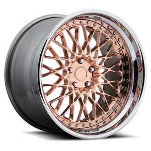 Custom forged wheel 18 19 20 21 22 inch 5x112 5x120 5x114.3 5x127 rose gold and chrome rims