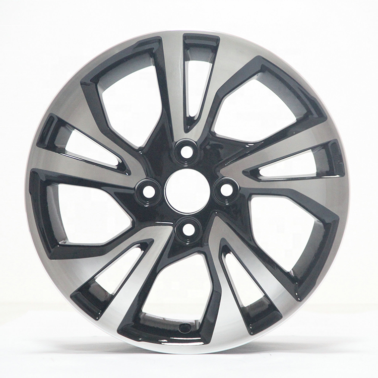 Shanghai factory directly sale machine face rims 4x100 15 inch black color alloy rims