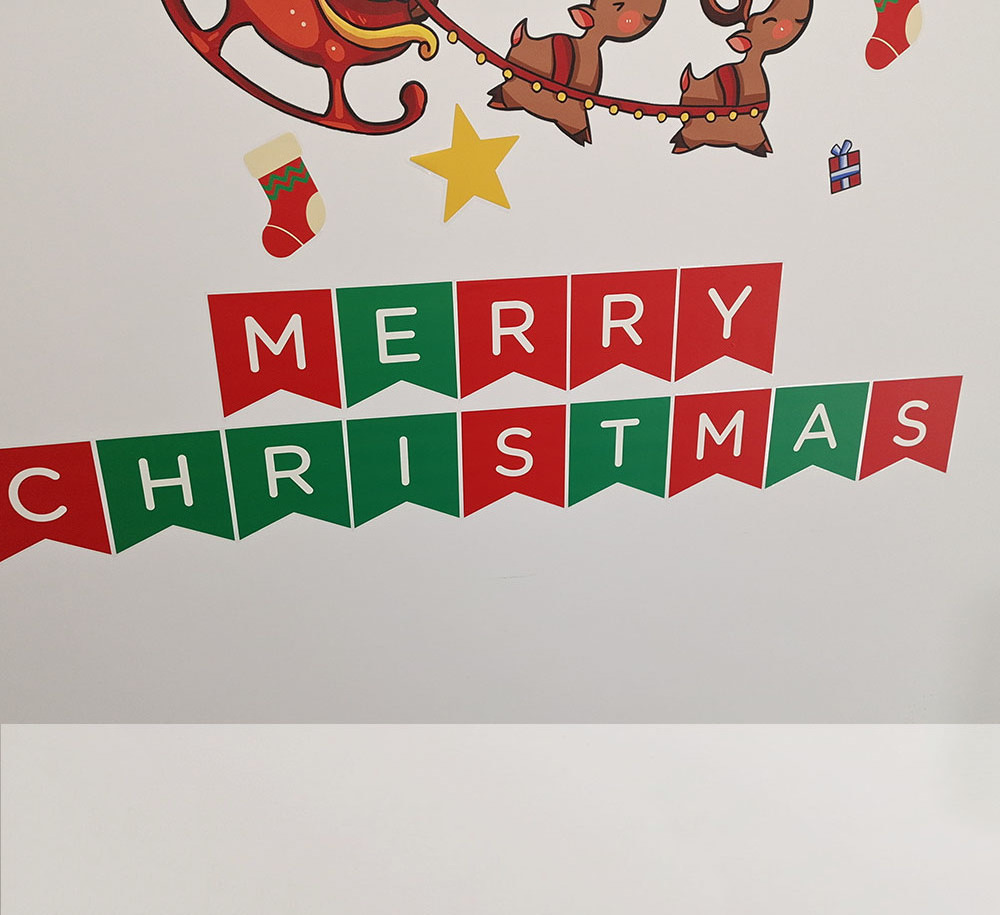 Custom Christmas Adhesive Removable Printing Decal PVC Vinyl Waterproof Home Decoration Wall Sticker for Kids Room Walls