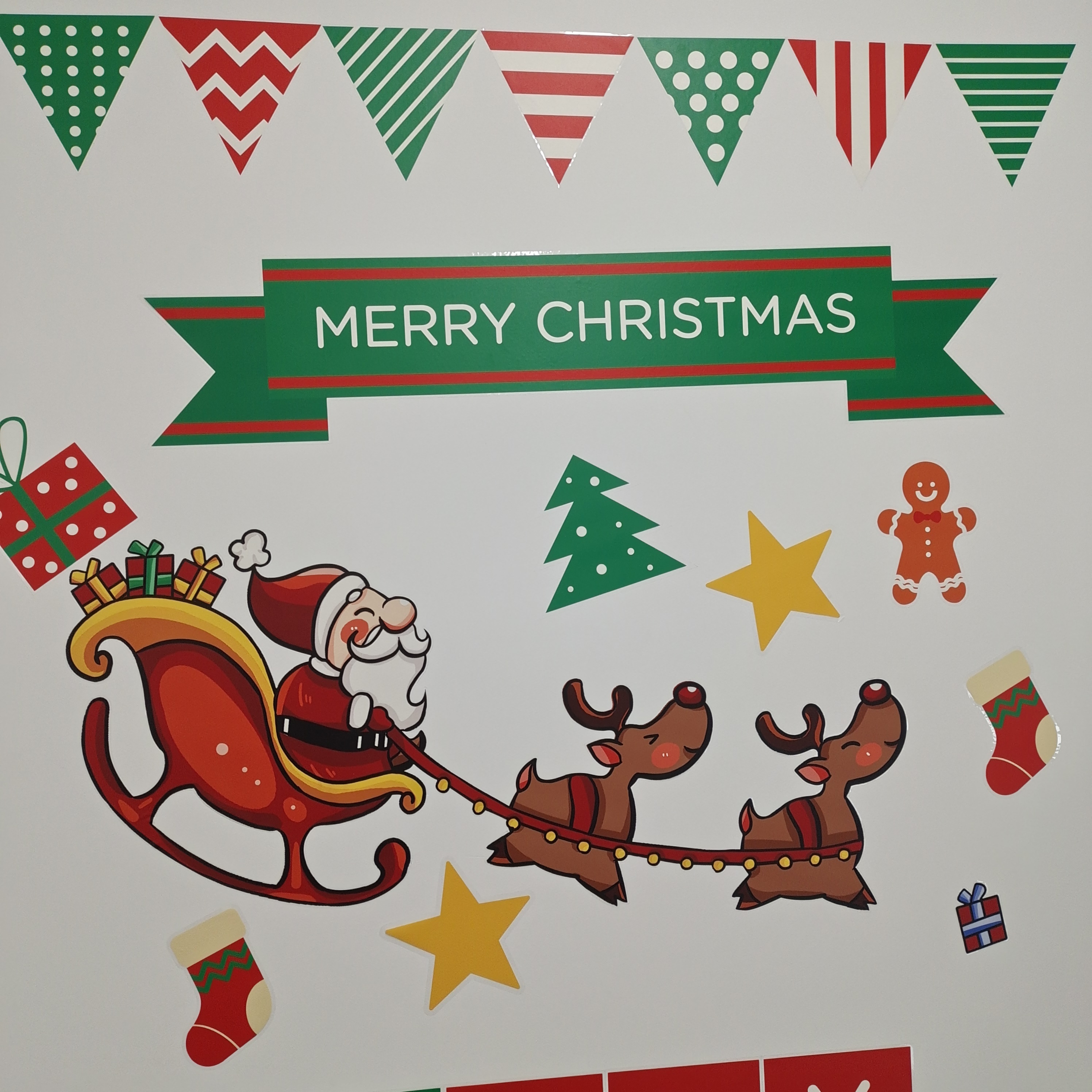 Custom Christmas Adhesive Removable Printing Decal PVC Vinyl Waterproof Home Decoration Wall Sticker for Kids Room Walls