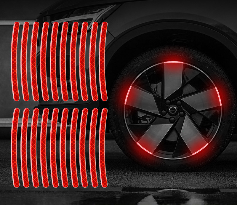 Auto hub reflective 20pcs stickers personalized creative electric car wheel motorcycle tire rainbow luminous decoration sticker