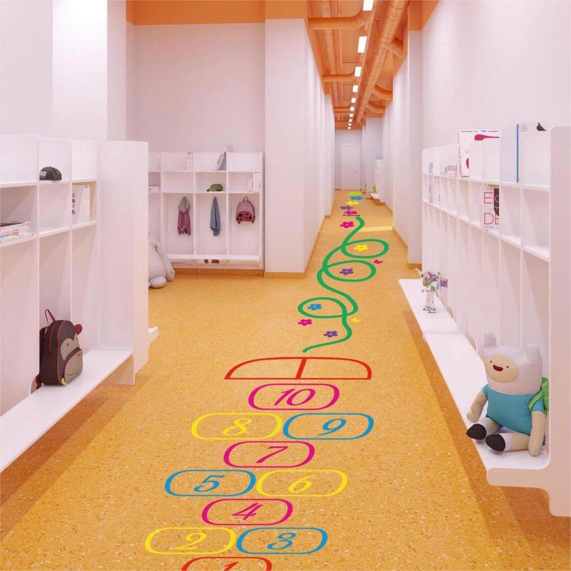 Custom Sensory Path floor decal removeable School Decoration sticker classroom kindergarten distancing vinyl PVC decals