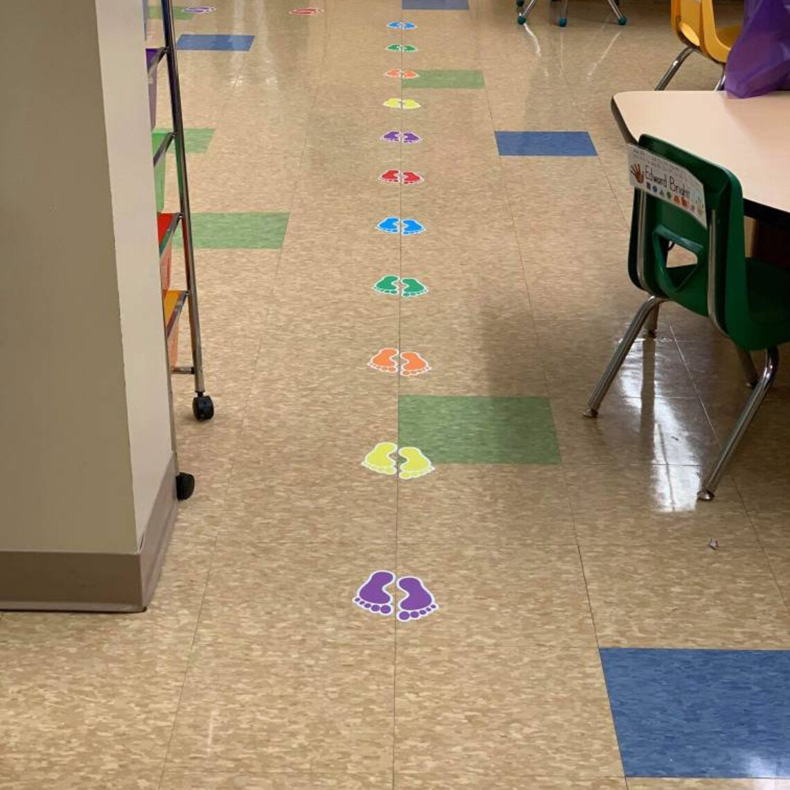 Custom Sensory Path floor decal removeable School Decoration sticker classroom kindergarten distancing vinyl PVC decals